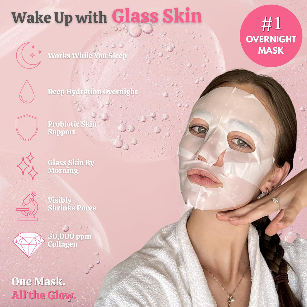 Wellnature open mask on tray with gel residue indicating overnight delivery benefit
