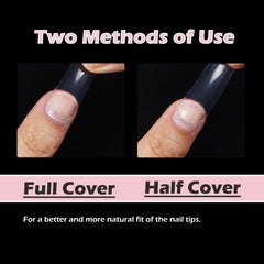 WELLQUINN being pressed onto nail demonstrating quick application benefit
