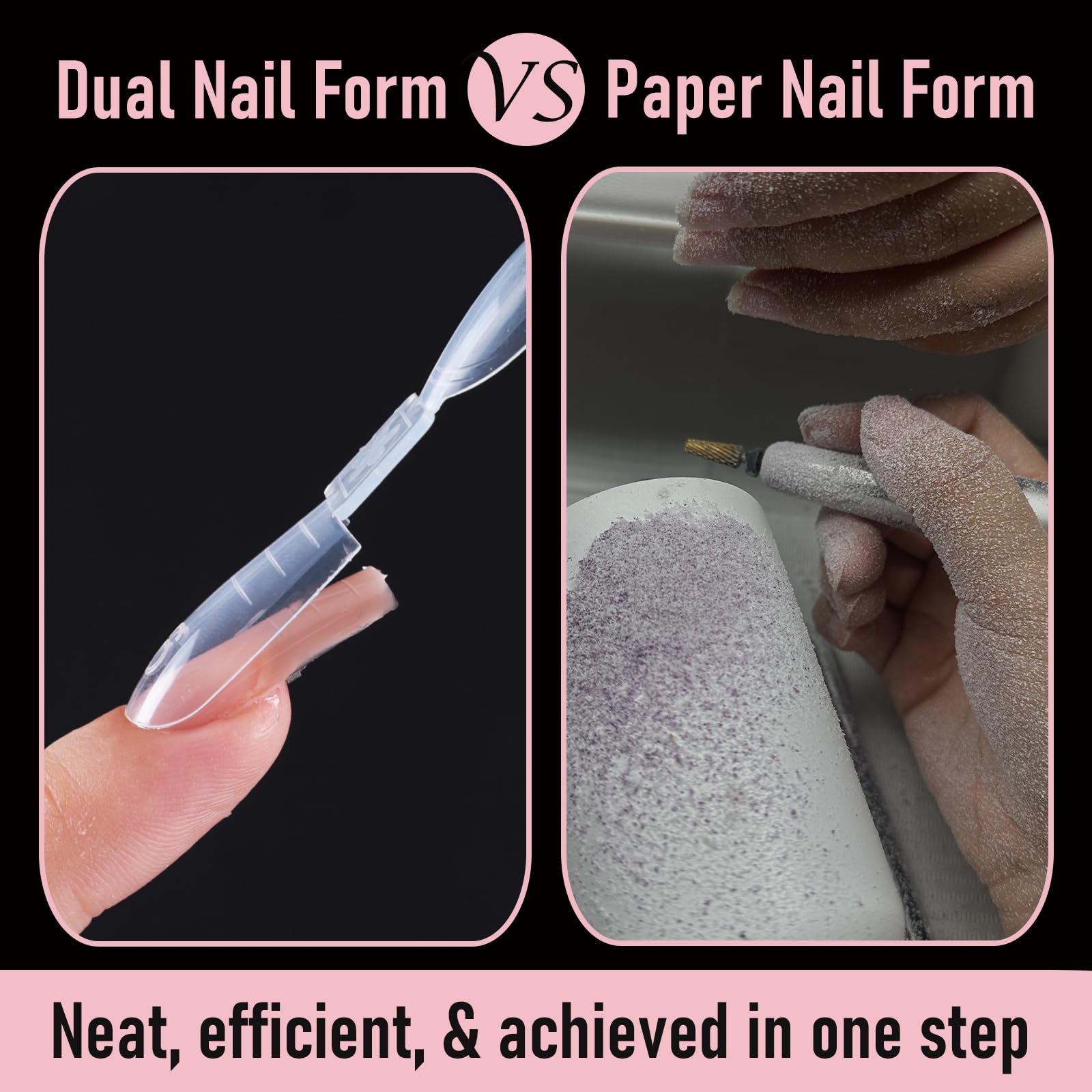 WELLQUINN forms applied to a natural nail in use delivering quick short-length extension support