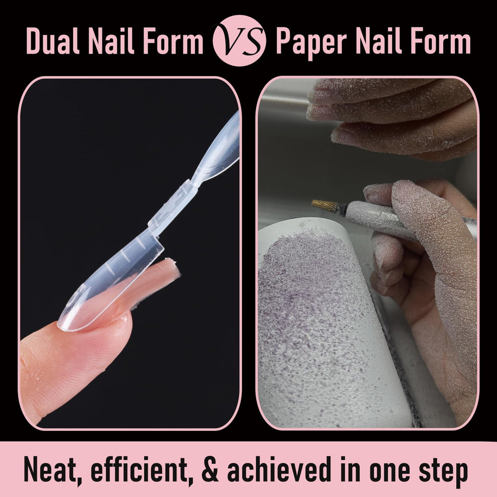 WELLQUINN forms applied to a natural nail in use delivering quick short-length extension support