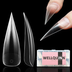 Wellquinn front packaging showing full 300-piece nail kit and quick benefit