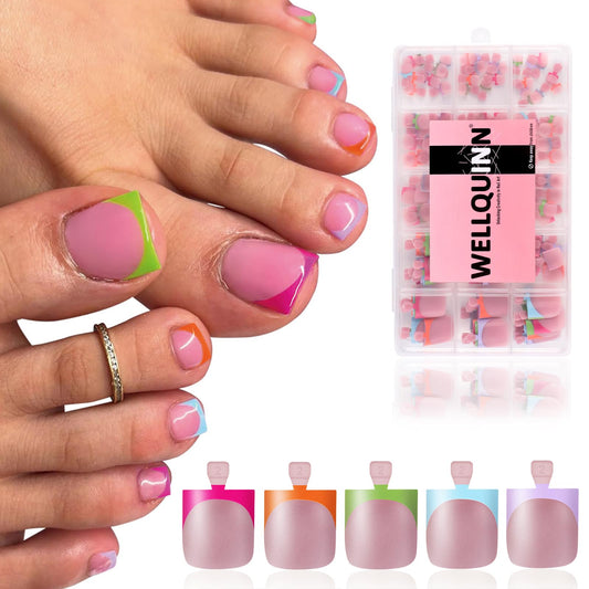 WELLQUINN front packaging showing 150-piece French tip set and label benefits