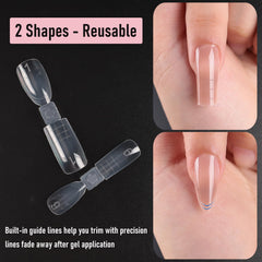 WELLQUINN silicone gel scoop alongside forms demonstrating controlled product transfer and less waste