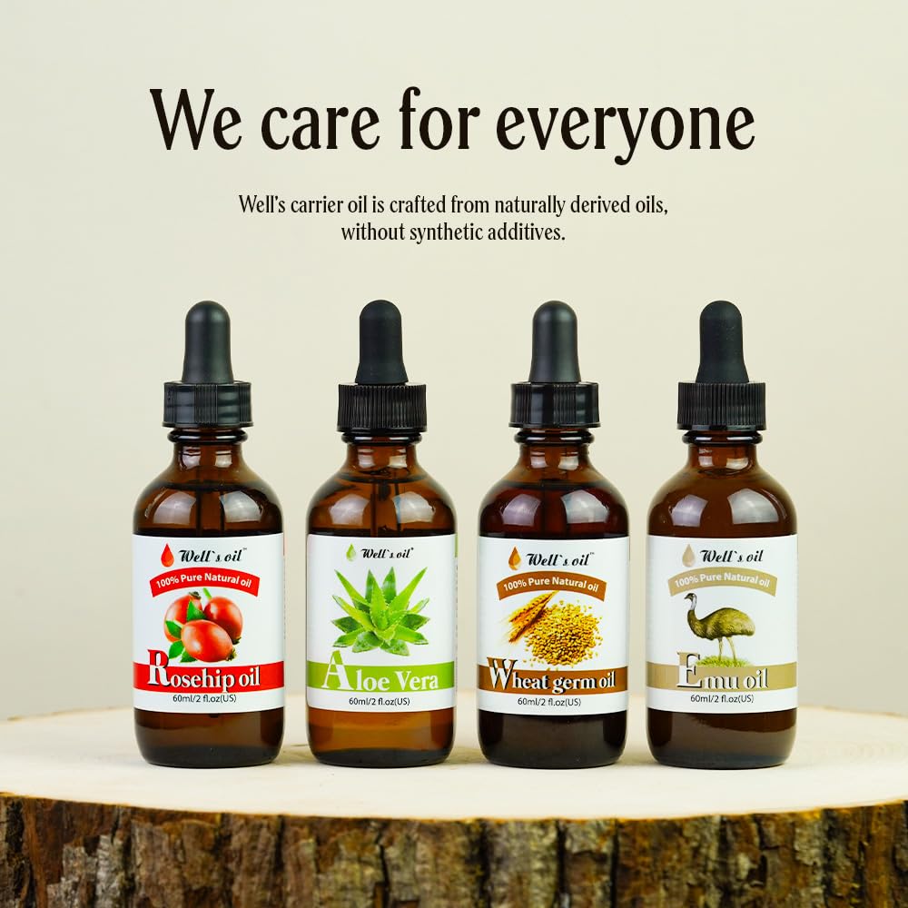 Well's Oil applied to hair ends illustrating reduced frizz and improved manageability