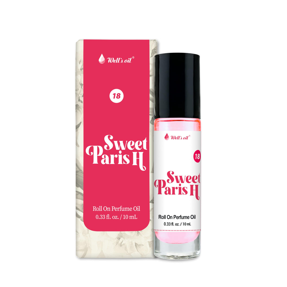 Well's Oil front packaging showing compact perfume vial and branding benefit portability