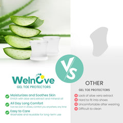 welnove toe separator in use barefoot reducing friction and pressure