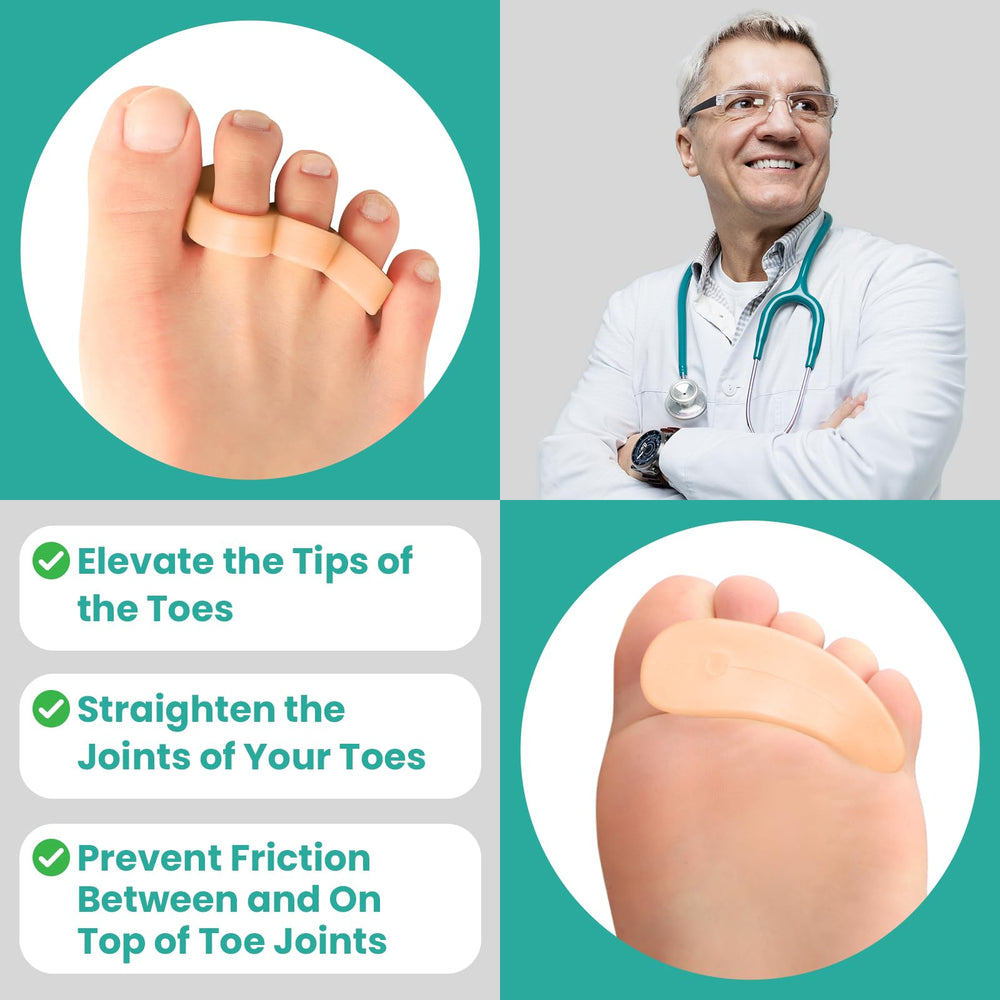 welnove top view on toes demonstration showing gentle separation benefit
