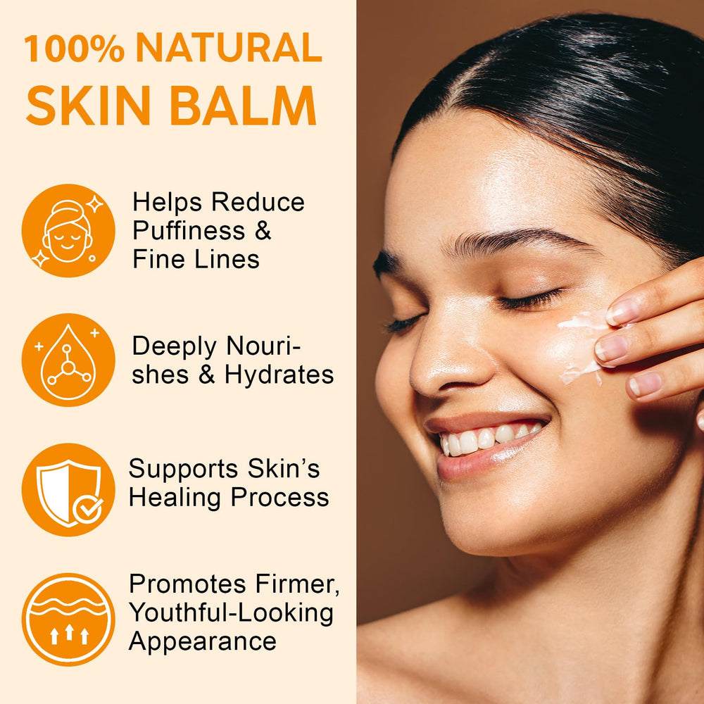 WELOSUER applying balm to hand demonstrating soothing and softening benefit