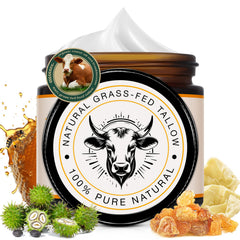 WELOSUER front jar showing grass-fed beef tallow balm for rich hydration