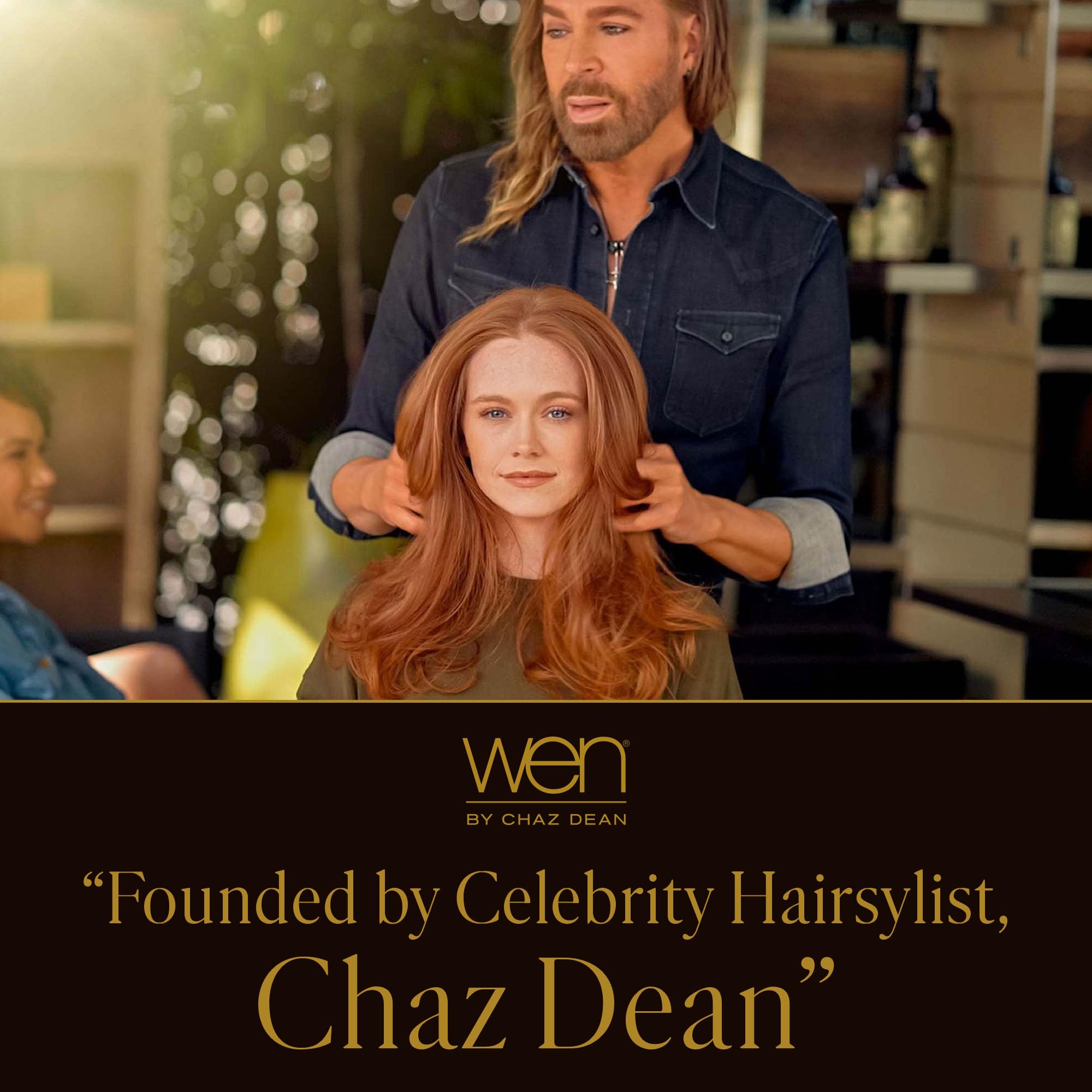WEN by Chaz Dean 32 oz bottle next to hand showing large size and long-lasting supply