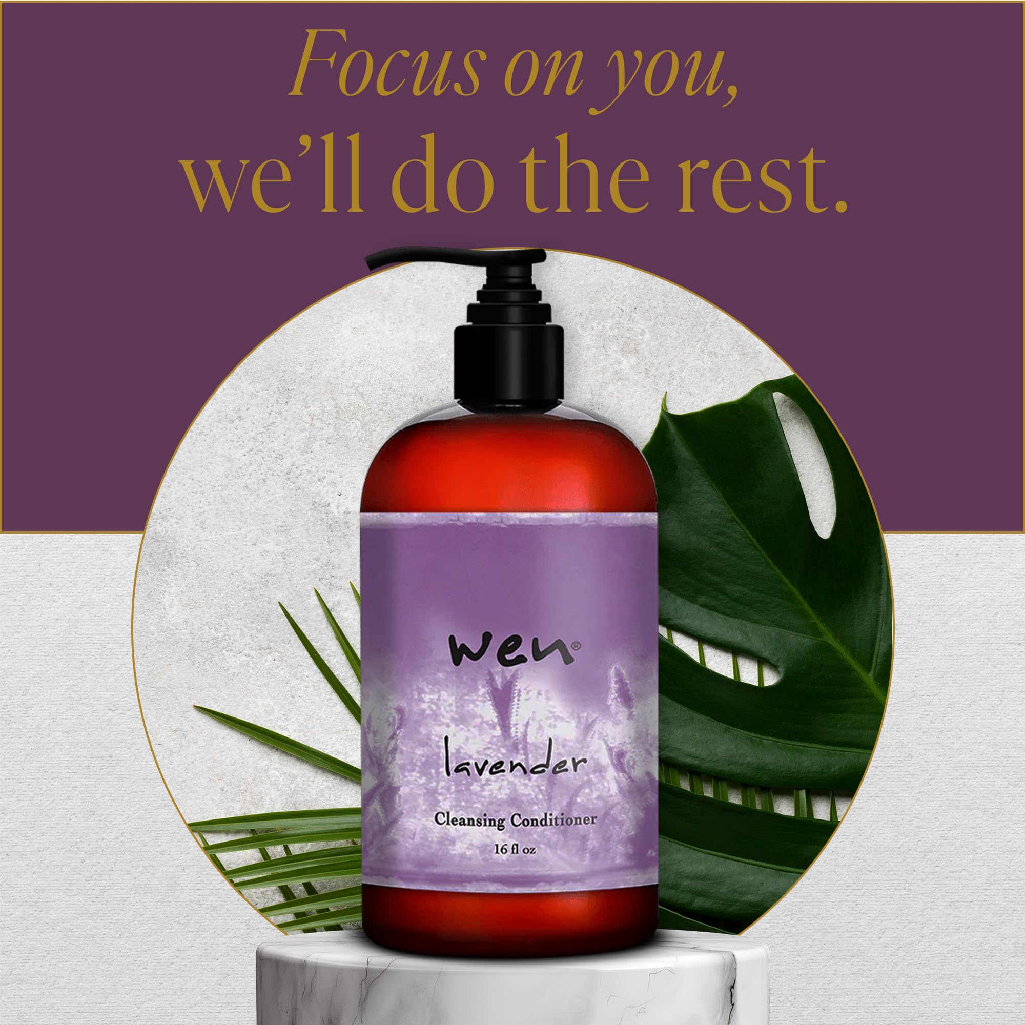 WEN by Chaz Dean bottle staged in a bathroom, suggests everyday use and packaging size