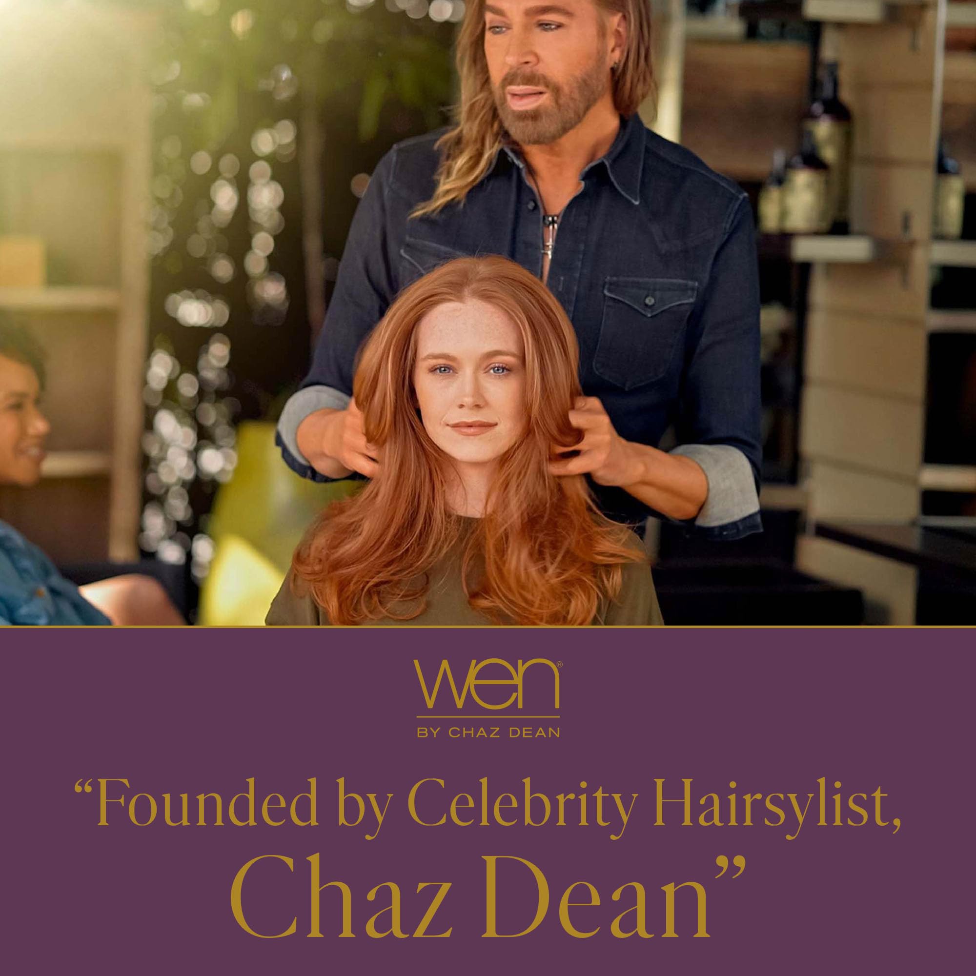 WEN by Chaz Dean with lavender sprig close-up, highlights botanical lavender aroma benefit