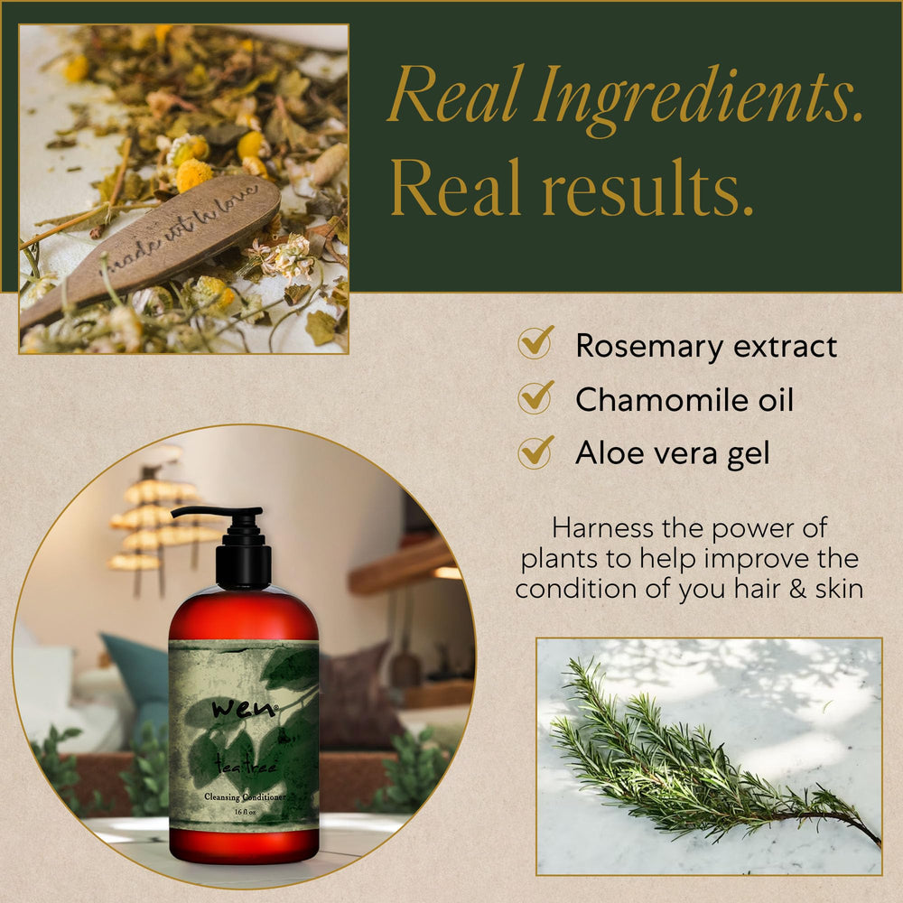 WEN by Chaz Dean label detail displaying ingredients and usage guidance for clarity