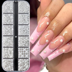 WENEWFINE flatback underside view illustrating secure, flush placement on nail surfaces