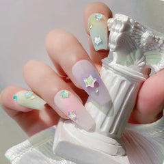 WENEWFINE completed nail design showcasing stars adding playful detail