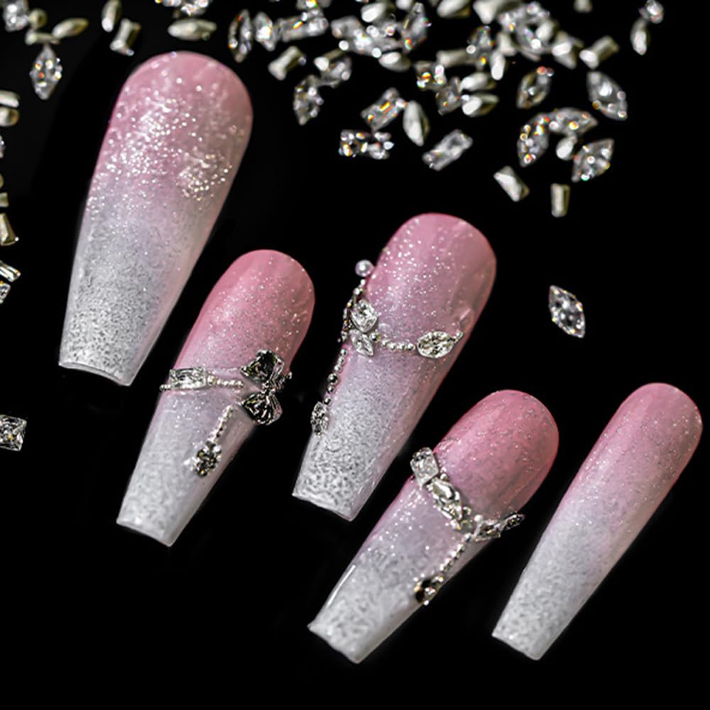 WENEWFINE rhinestones on nail design demonstrating polished manicure accent