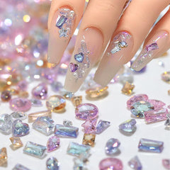 WENEWFINE rhinestones applied on nails demonstrating salon-style sparkle and refined accents
