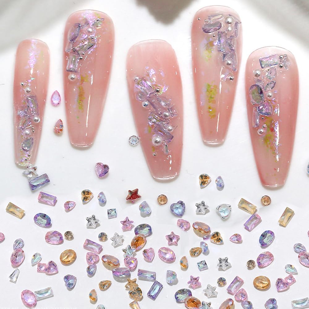 WENEWFINE rhinestones beside ruler showing tiny scale for precise nail placement