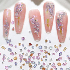 WENEWFINE rhinestones beside ruler showing tiny scale for precise nail placement