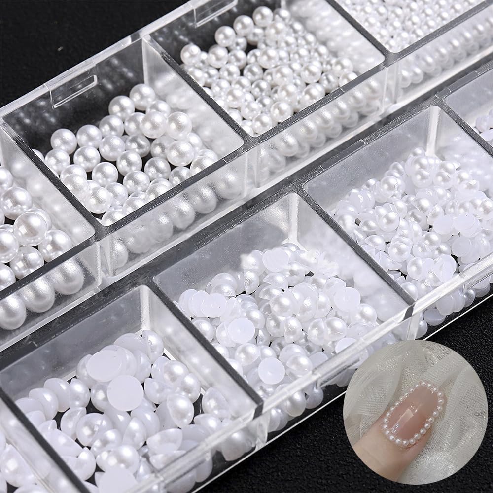 WENEWFINE size comparison photo showing multiple pearl diameters for design variety