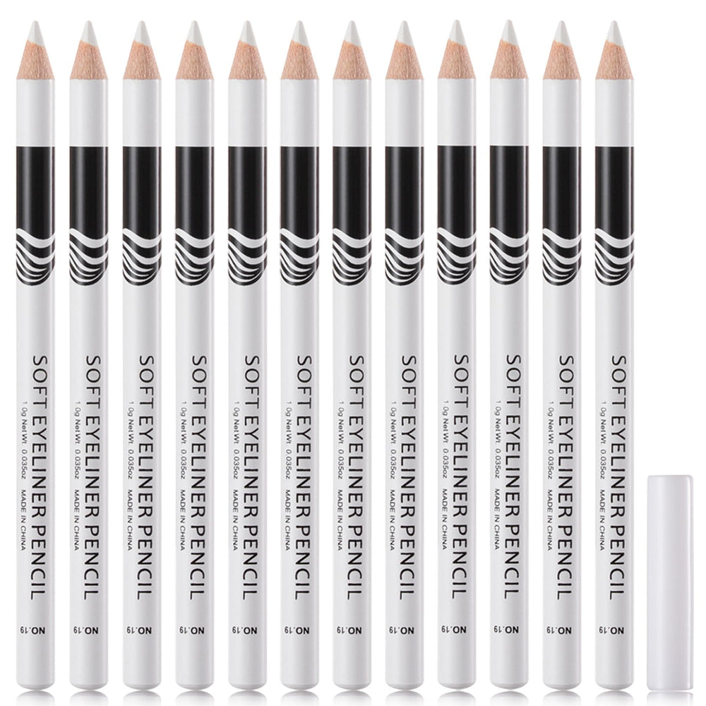 WENJLYJ front packaging showing 12 white eyeliner pencils and neat storage benefit