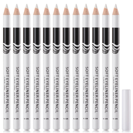 WENJLYJ front packaging showing 12 white eyeliner pencils and neat storage benefit