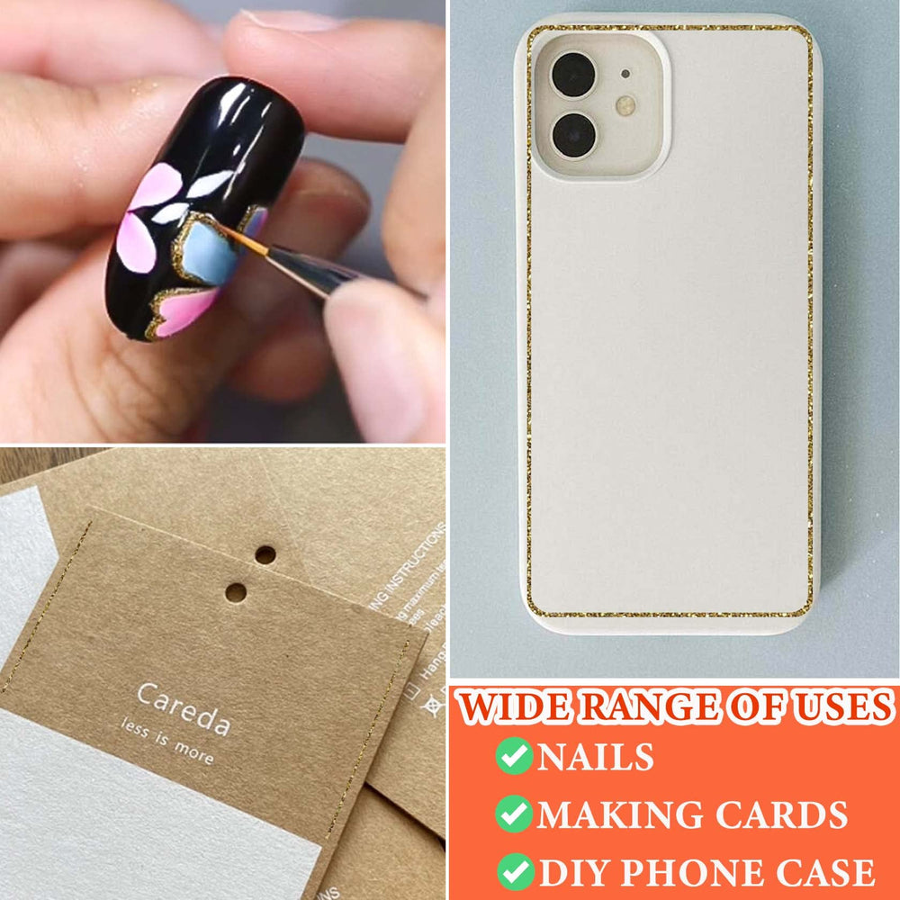 WENJLYJ gold chrome applied on nail for high-shine mirror finish