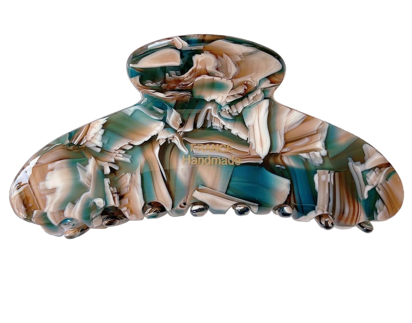 Wenlly blue tortoise clip front view showing polished finish and sturdy hold