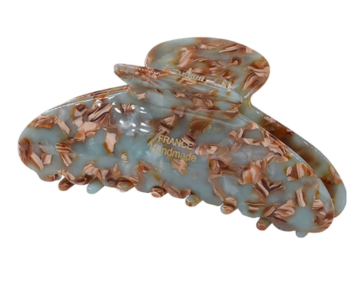 Wenlly front view green marble claw showing elegant shape and secure hold