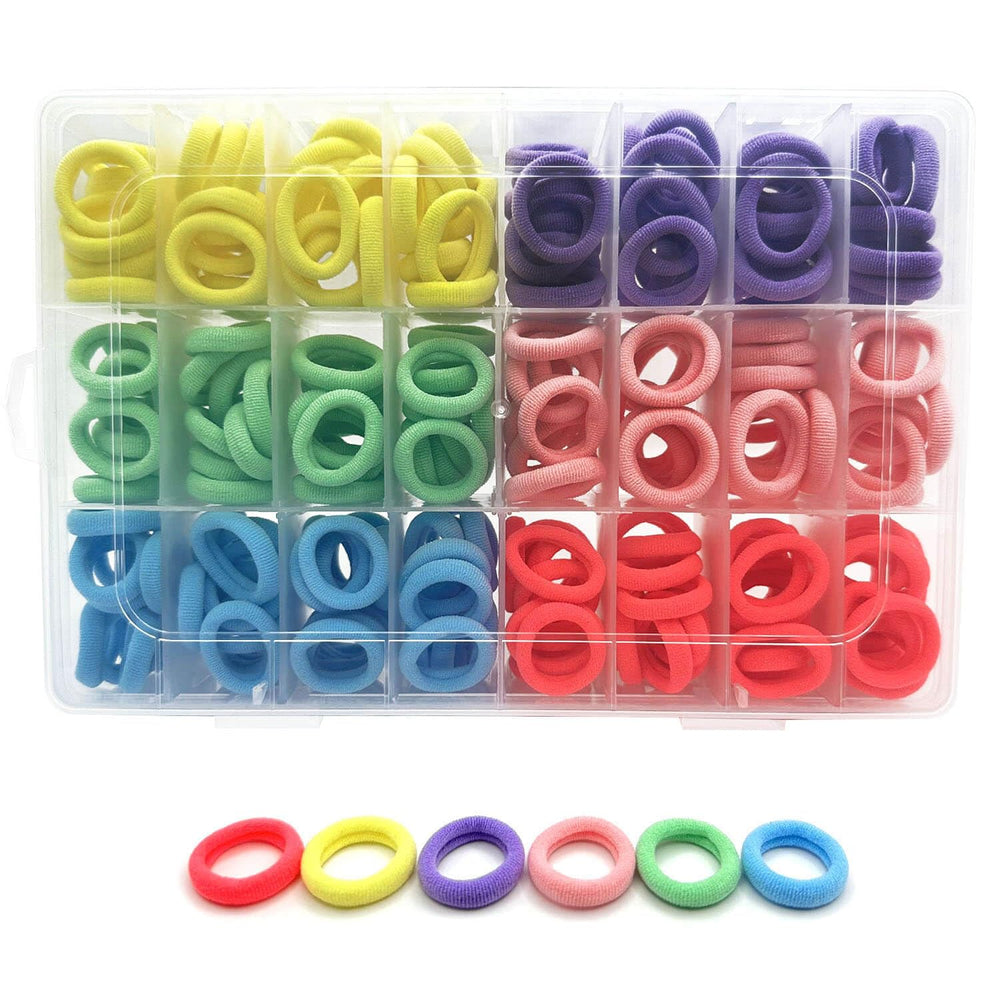Wenreykeji front packaging showing 288 colorful toddler hair ties and count benefit