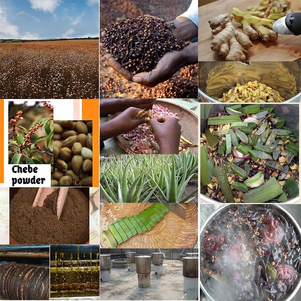 Blend of Croton, Akpi, Alligator Pepper and oils next to the product for authenticity
