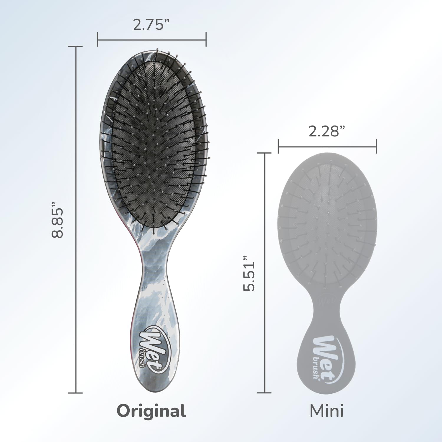 Wet Brush bristles flexing around a knot illustrating gentler detangling and less hair stress