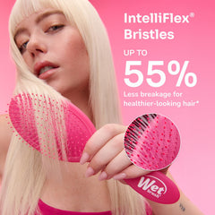 Wet Brush being used on wet hair demonstrating safe detangling after shower for smoother strands