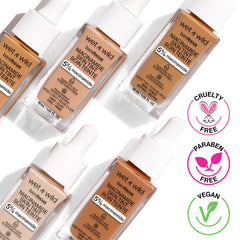 wet n wild ingredients label featuring niacinamide and hyaluronic hydration benefit