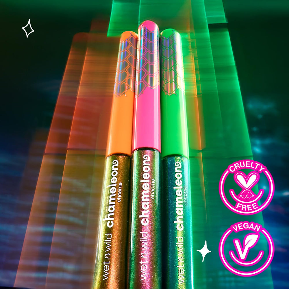 wet n wild texture drop of liquid liner showing reflective pearl effect