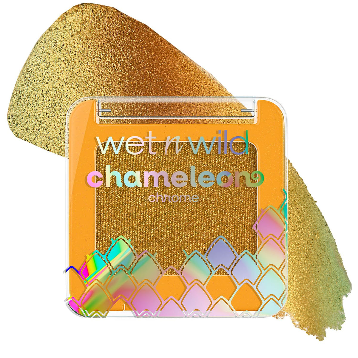 wet n wild front pan showing Comet Culture multi‑chrome and benefit of vivid payoff
