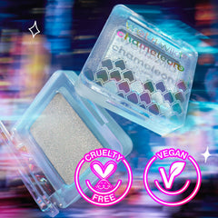 wet n wild Lunar Voltage size comparison beside finger indicating compact travel-ready