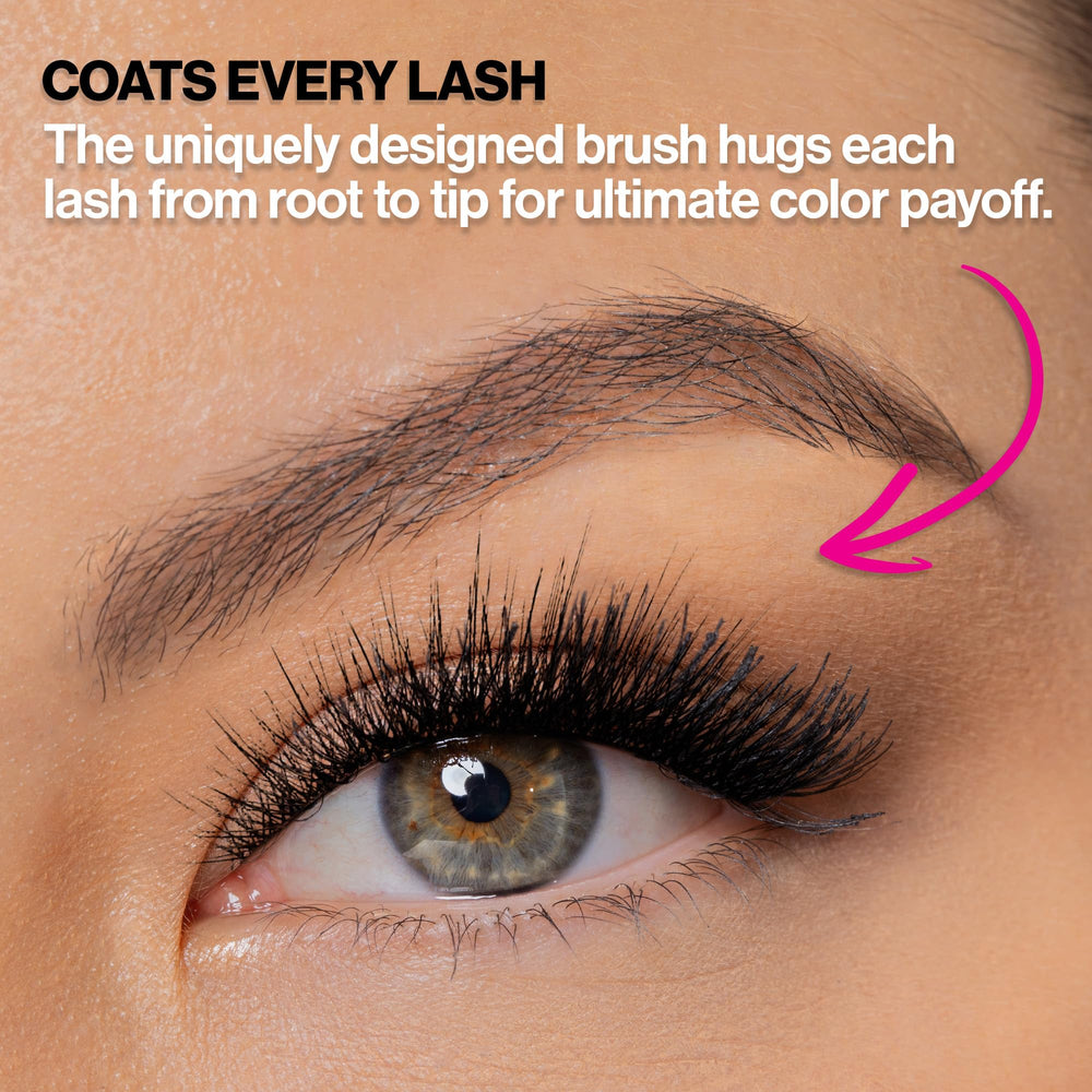 wet n wild mascara on model lashes showing volume and length benefit