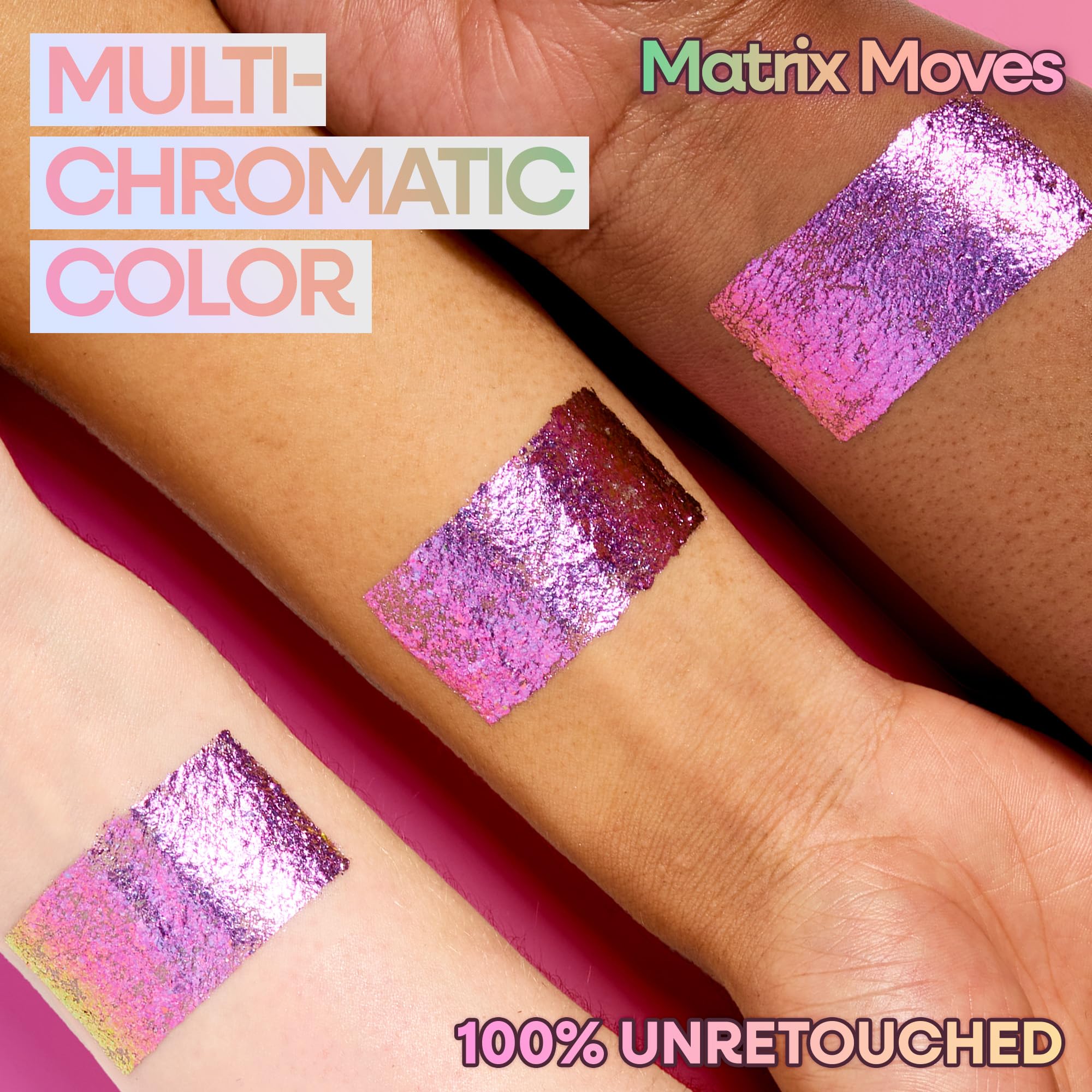 wet n wild Matrix Moves swatch on skin demonstrating color shift and blendability benefits