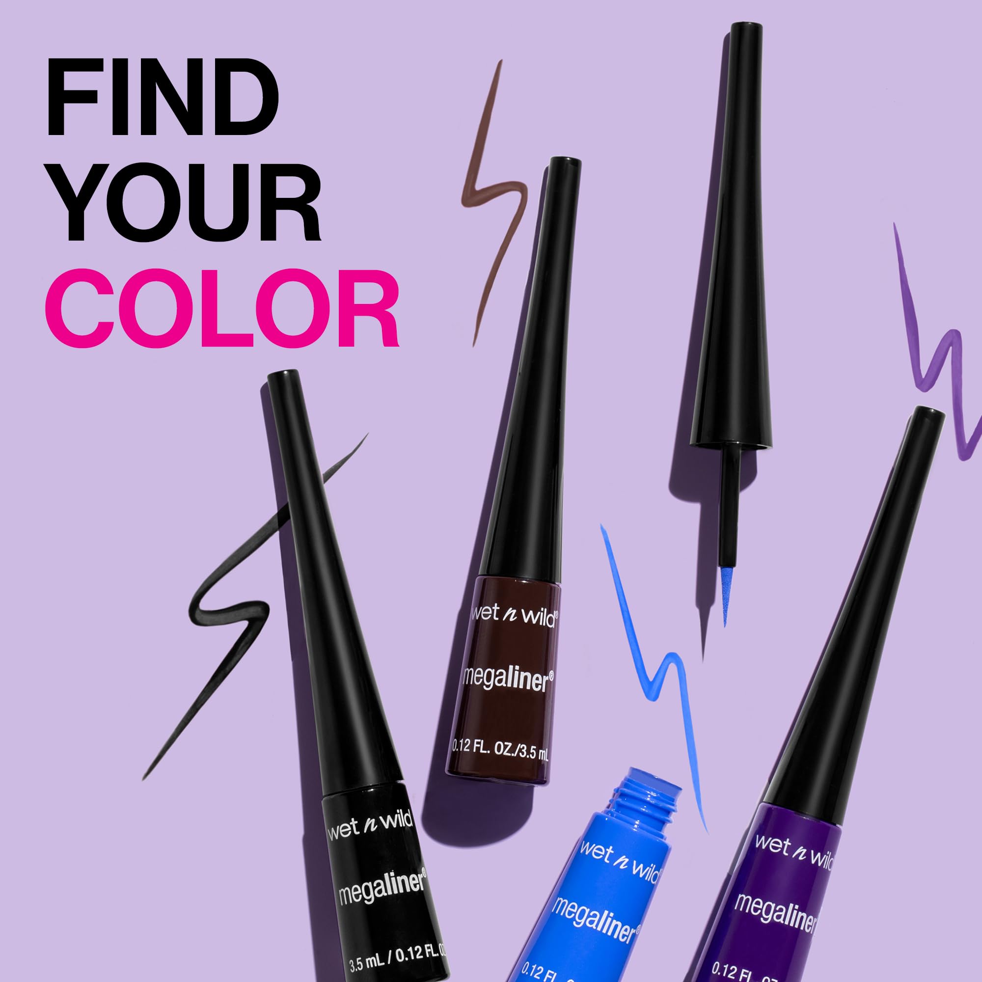 wet n wild MegaLiner cap and tip detail illustrating easy-to-control flexible brush