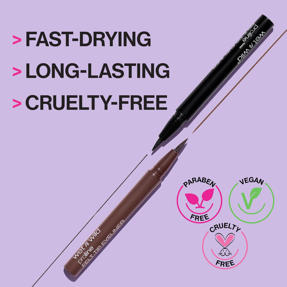 wet n wild MegaLiner purple swatch on arm displays high-def pigment payoff