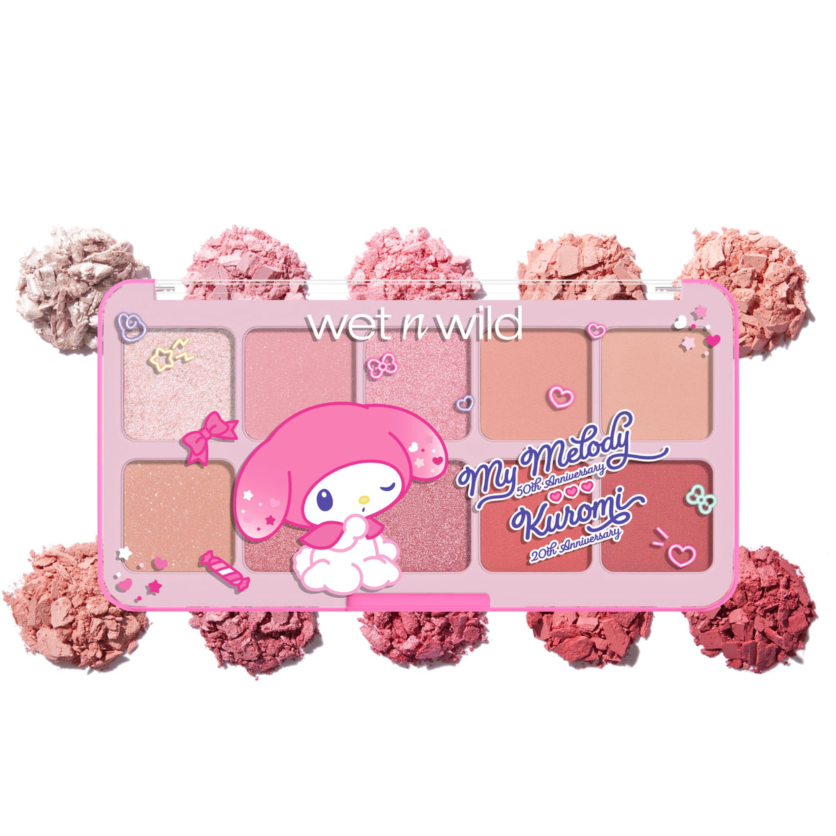 wet n wild front packaging showing My Melody and Kuromi collector appeal and easy storage