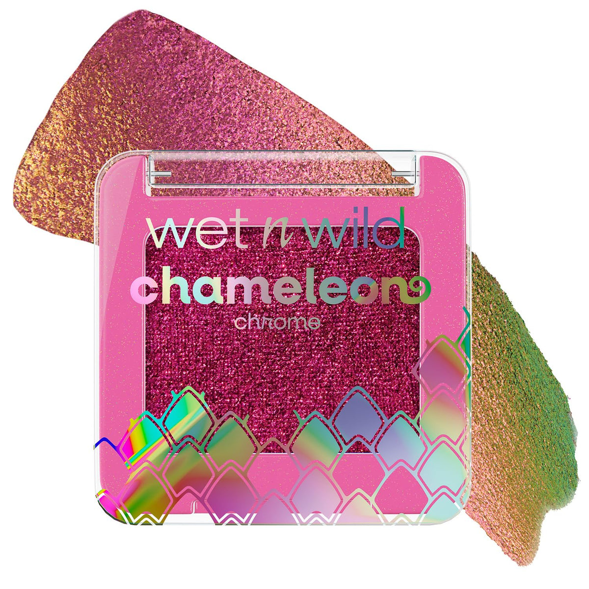 wet n wild Nebula Rush front pan showing chrome pigment and easy pickup