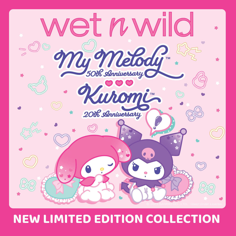 wet n wild open Kuromi palette showing bold purples and pigmented satin finishes