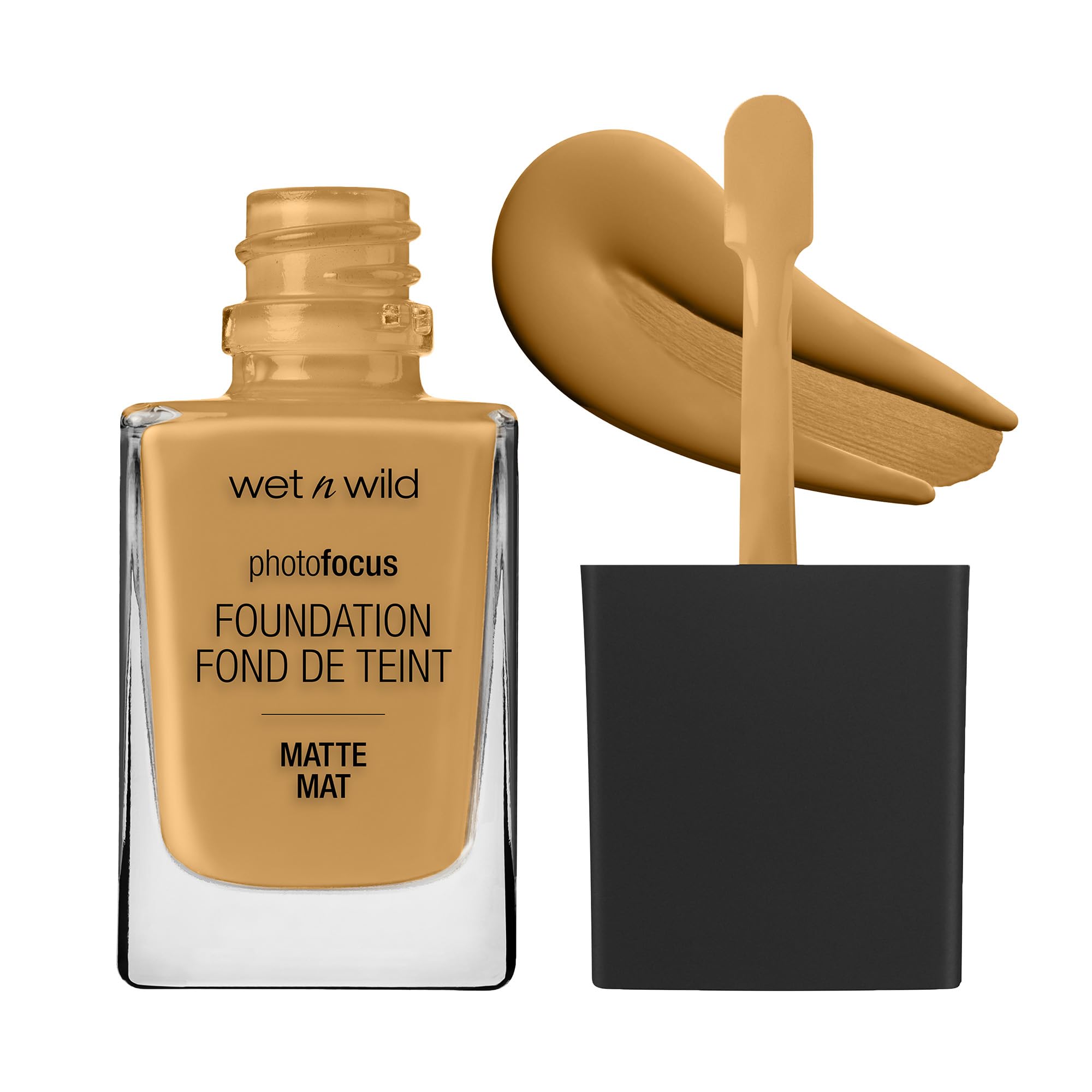 wet n wild front packaging showing Amber Beige shade and matte finish benefit