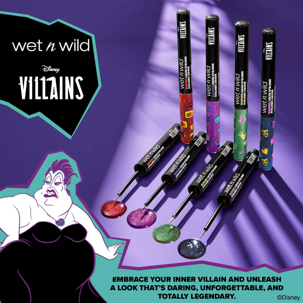 wet n wild swiped stroke of metallic liner showing high-pigment, light-catching payoff