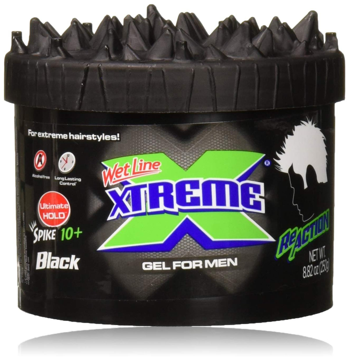 Wetline Xtreme Reaction Black front packaging showing label and size for strong hold
