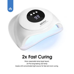 WEVILI lamp LCD display closeup with countdown visible — precise timing benefit