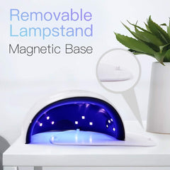 WEVILI lamp on a salon workstation with manicure tools — professional‑grade results