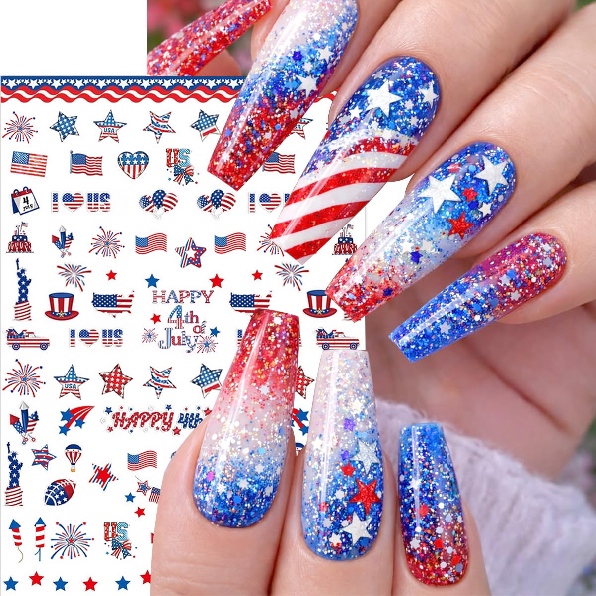 WFBBKP sheet close-up showing American flag and star details for precise placement